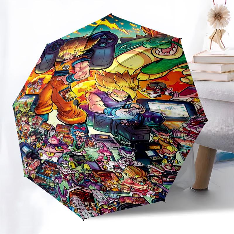 1pc Dragon Ball Z Automatic Folding Umbrella, 8 Bone Iron Frame, Portable for Fans, Travelers, Everyday Use, Gift Idea.Y062