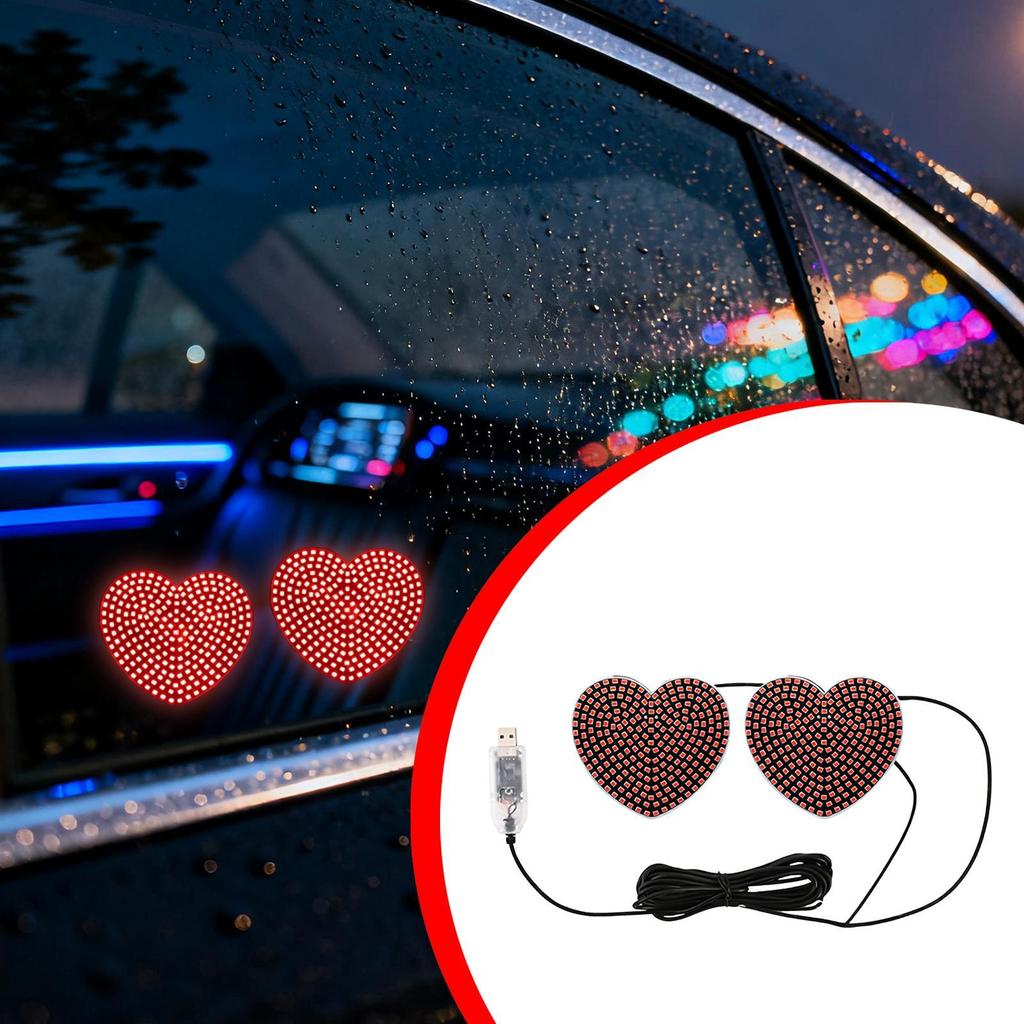 Led Light For Car Window Love Heart Shape Vehicle Decor Auto Interior Atmosphere Light For SUV RV Sedan Truck Minivan Van