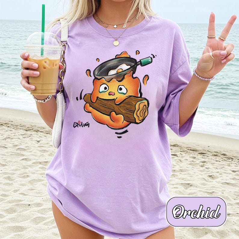 Cute Calcifer Shirt, , Ponyo Studio Ghibli Characters, Gift for Anime Lovers, Kids Toddler Toddler Y2K 160