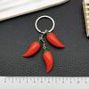 New Red Resin Chili Pepper Keychain Ornament for Handbags and Cars