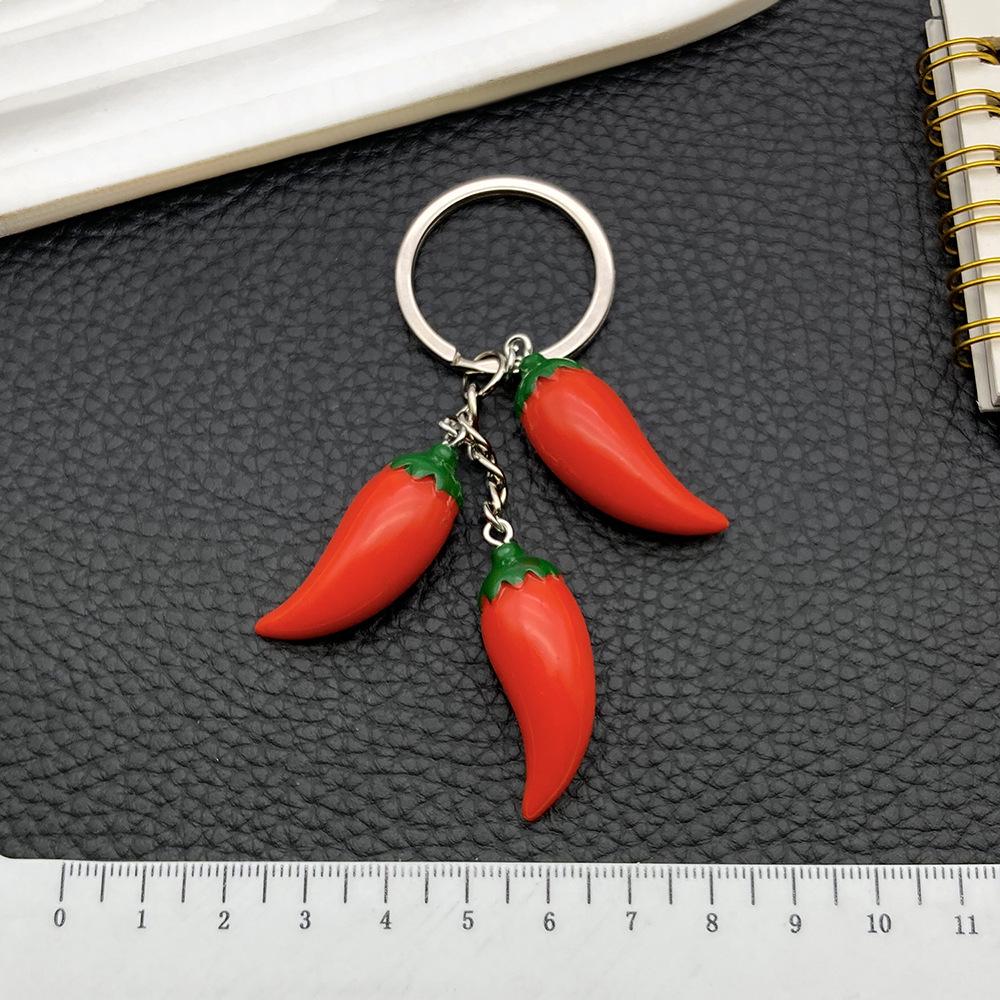 New Red Resin Chili Pepper Keychain Ornament for Handbags and Cars