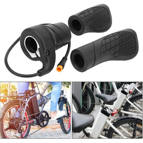Half Twist Throttle, Universal E Bike Throttle Grip Electric Bike Motor Scooter Speed Controller Throttle Handle for Electric Bike Mountain Bike