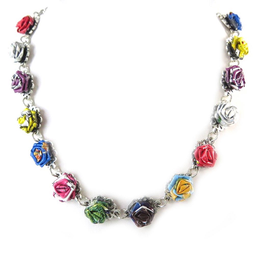 Les Trésors De Lily [N9571] - Multicolored 'New Life' Leather Craft Necklace (handmade)