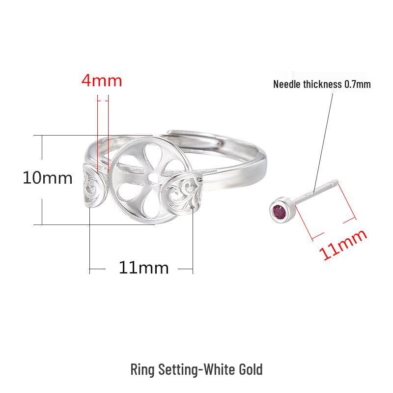 

925 Sterling Silver Safety Buckle Ring Setting for Jade Pendant or Jadeite Bead