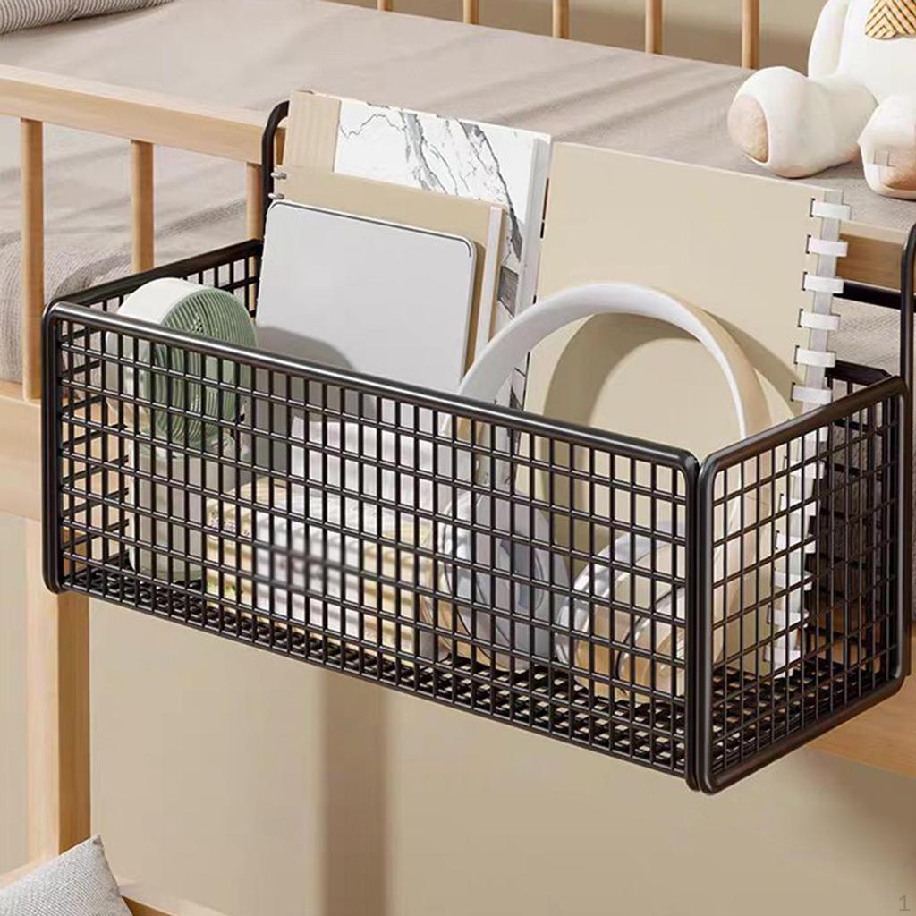 Bedside Hanging Storage Basket Beside Shelf Convenient Sturdy Easy to Install Organizer Rack for