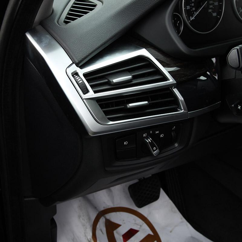 For BMW X5 f15 X6 F16 2014-2018 ABS Krom/Karbonfibertekstur Bil Klimaanlegg Utløpsventil Ramme Deksel Klistremerke Bil