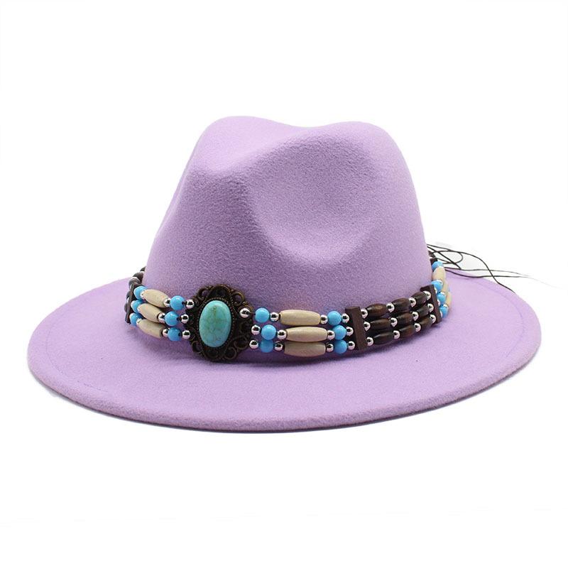 Jazz Hat Woolen Imitation Wool Felt Hat Neutral Versatile Top Hat Men'S And Women'S Cowboy Hats