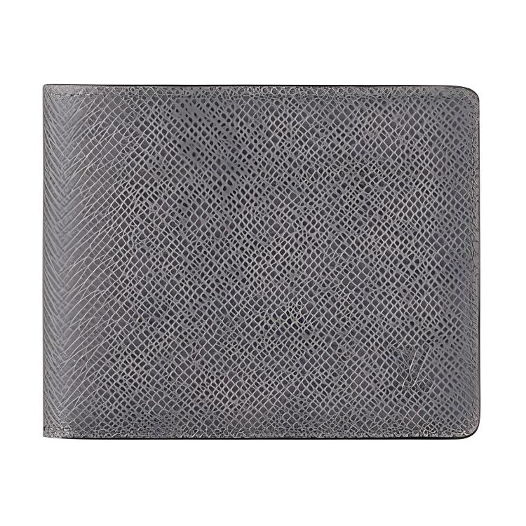 Louis Vuitton Brazza Logo Flap Wallet Taiga Leather Men wallet Gray Blue M11582