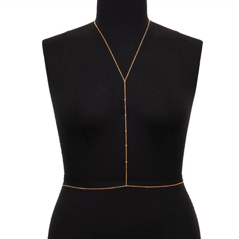 Damenmode Metallperlen Körperkette Halskette