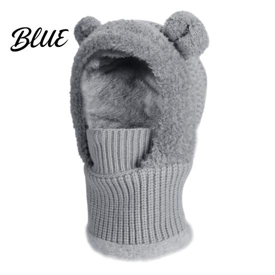 Soft Polyester Winter Thermal Plush Warmer for with Neck Hat Knitted Kids Adults Lined Fleece