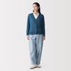MUJI Women's UV-Cut Light Knit V-Neck Cardigan, BA1PWA6S, Smoky Blue, Size L