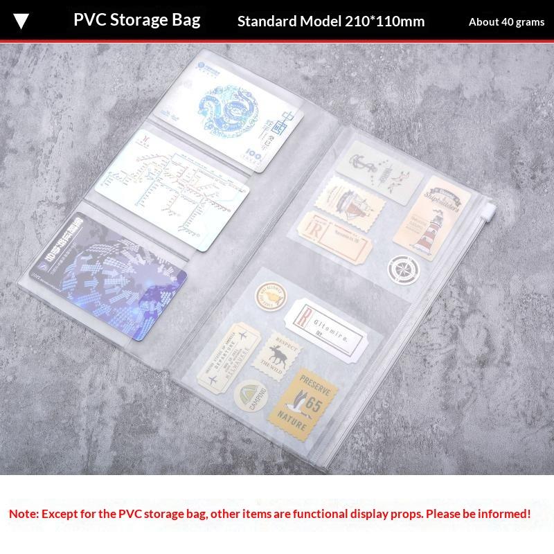 Plastikowa torba na zamek błyskawiczny do notatnika Midori Travelers Notebook, dziennika, planera, akcesorium, uchwyt na karty, przechowywanie, standardowy/kieszonkowy/paszportowy