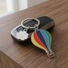 Llavero Colgante Esmalte Arcoíris Globo Aerostático Encanto Portallaves con Nube Sonriente Accesorio Decorativo para Mochila