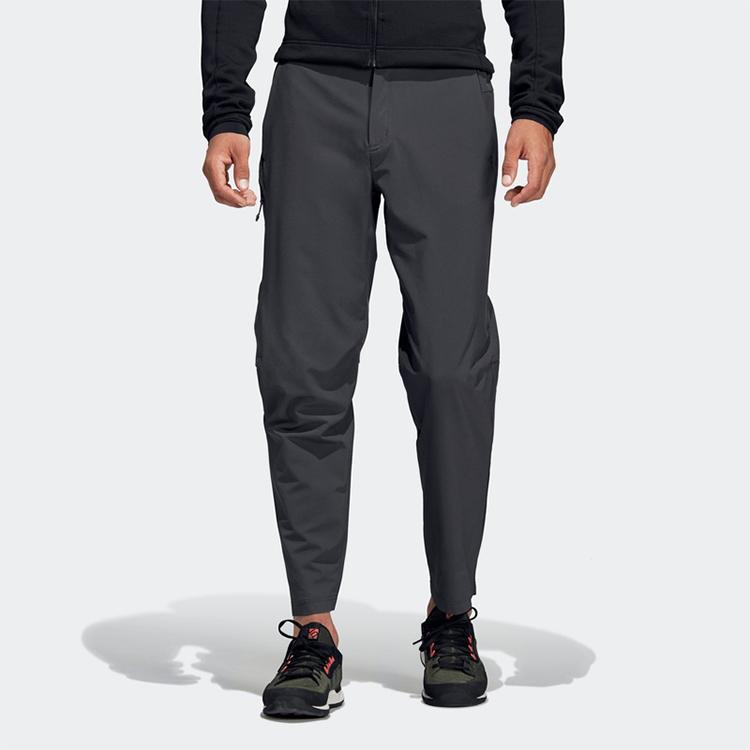 Adidas Knitted Sweatpants Men's Charcoal Black Moderate Straight Fit Pants DS8767