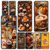 Pumpa Höstlöv Kaffe Telefonfodral Skydd för Xiaomi Poco F7 Ultra F6 F5 F4 F3 X6 X5 X4 X3 NFC C51 C55 M4 GT Mjukt TPU-skal