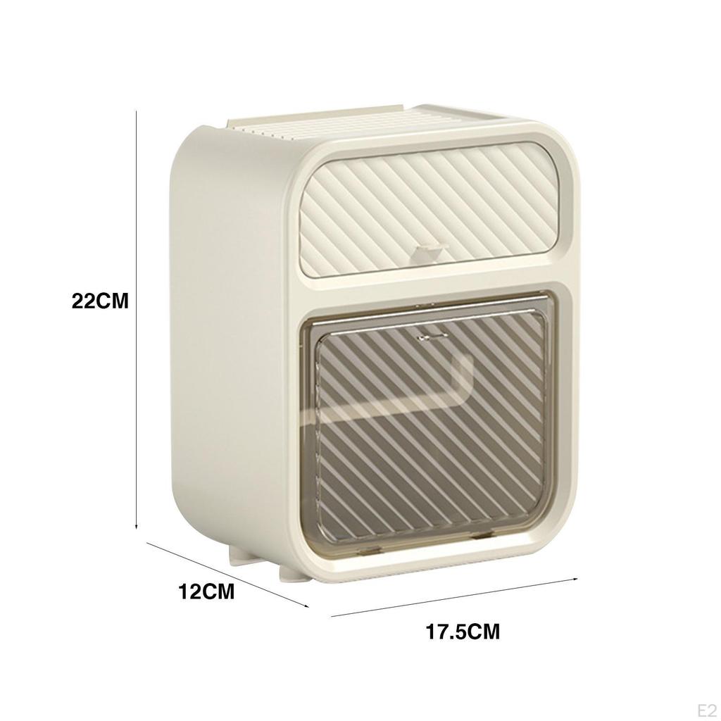 2 Tier Wall Hanging Storage, Tissue Storage Box, Punch free Bathroom Organizer, Toilet Paper Holder,