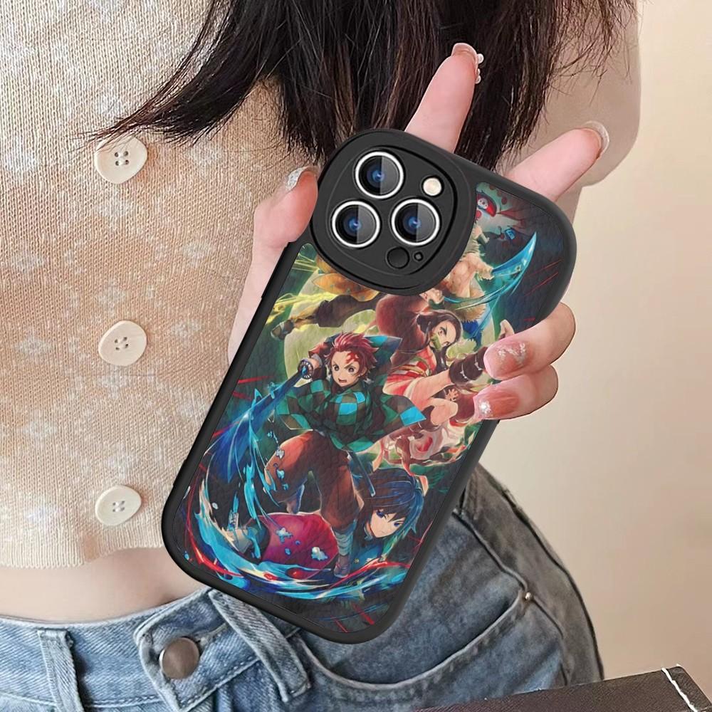 Demon Slayer Phone Case Hard Leather For IPhone 16 15 14 13 12 Mini 11 14 Pro Max Xs X Xr 7 8 Plus Fundas