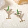 Cross-border Creative Personality Alloy Full Diamond Champagne Glass Stud Earrings Fashion Simple Trend Fruit Cocktail Earrings Women