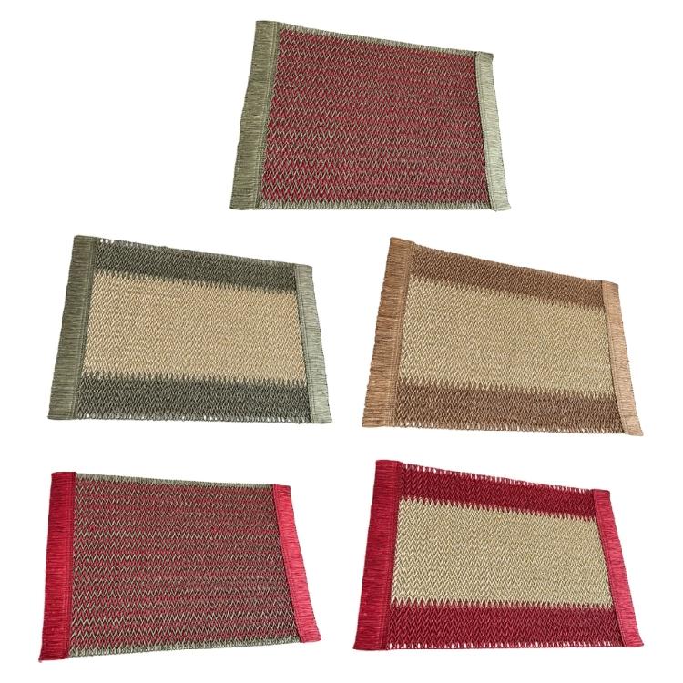Decorative And Functional Paper Rope Woven Striped Coaster With Heat Insulation For Enhancing Dining Experiences
