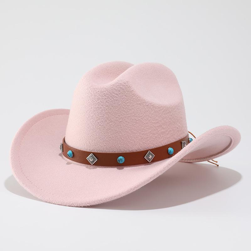 Top Hat Men's and Women's Ethnic Style Tibetan Wool Retro Western Cowboy Hat European and American Jazz Hat Felt Hat