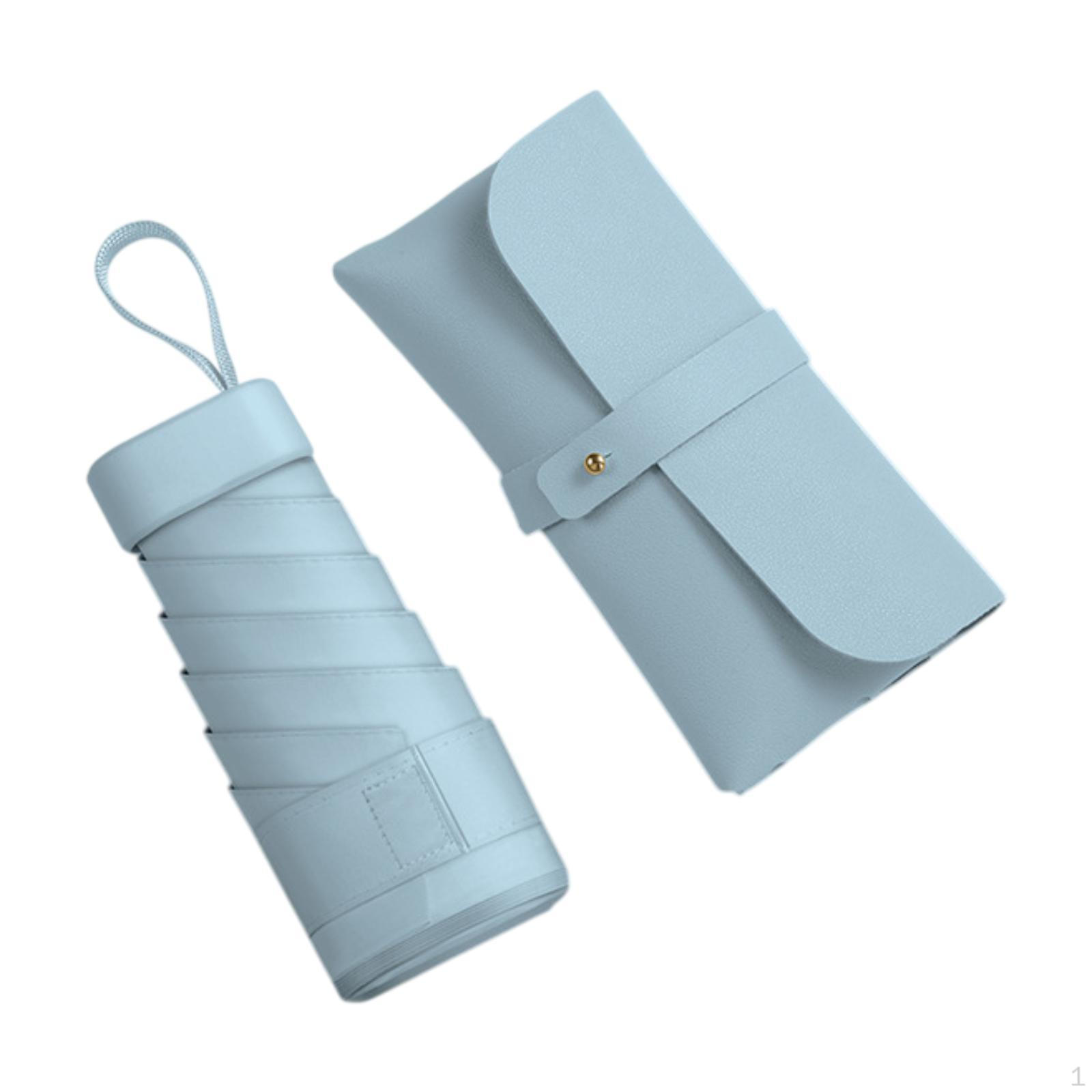 

Мини-зонт для путешествий в сумочку для девочек и женщин ветрозащитный маленький карман синий