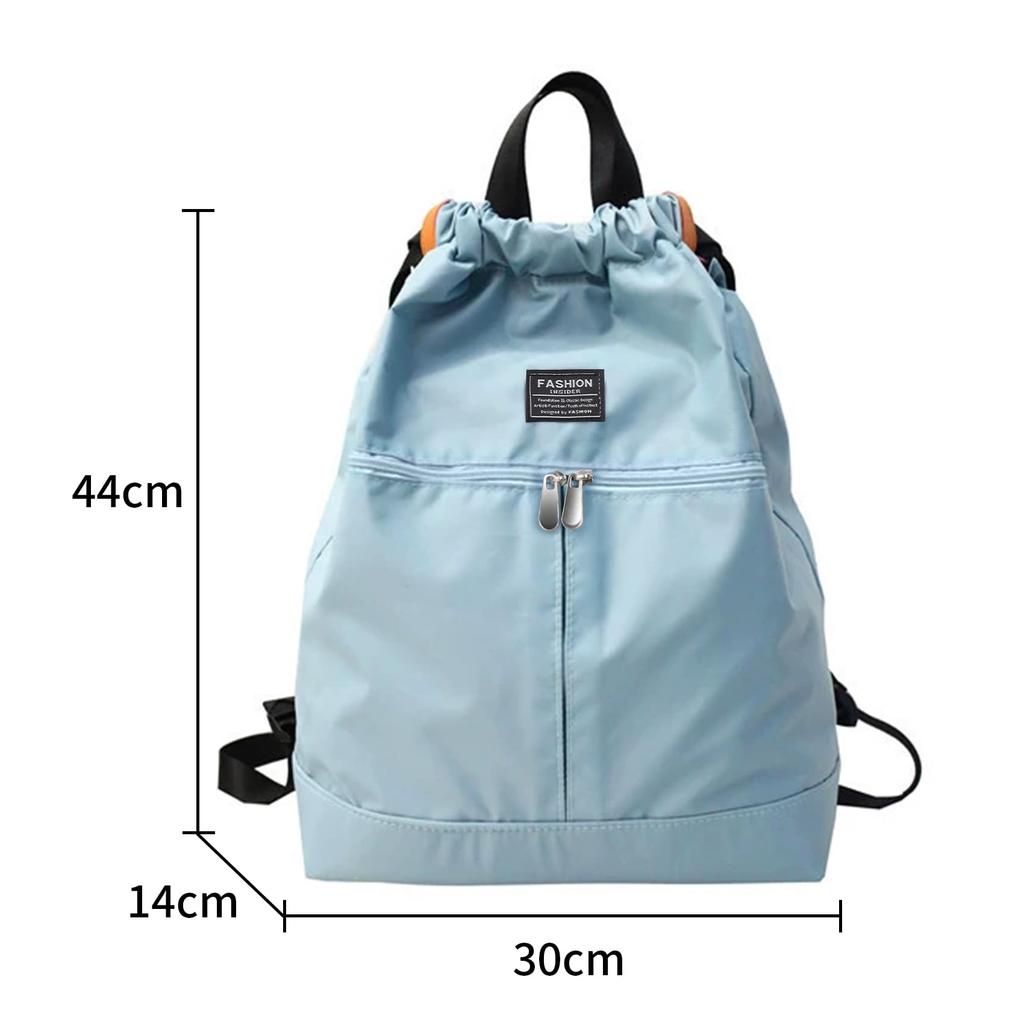 Nylon Sporttasche mit großer Kapazität, multifunktionaler Kordelzugbeutel für Verein, Schule, Outdoor, Blau [NOTAG] Rucksack/Turnbeutel/Pooltasche/Wasserdicht