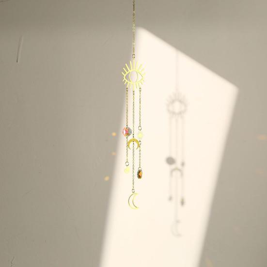 Yousheng Faux Crystal Sun Catchers Prismatic Wind Chimes Rainbow Prisms Hanging Ornaments for Home Balcony Garden Decor