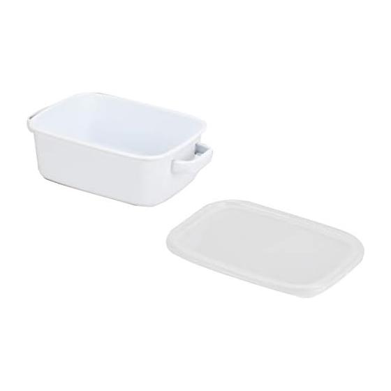 Pearl Metal Enamel Oven Plate 18 x 12cm Deep Blanc Kitchen HB-5764