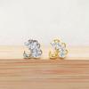 F136 Titanium Flower Peacock Crown Earrings, Long Studs for Cartilage Piercing, 1.2/1.0 Thickness