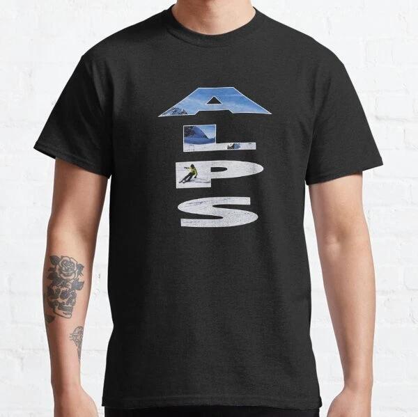 Alpine Ski Typography - The Essence of the Alps Classic T-Shirt S-3XL 4XL