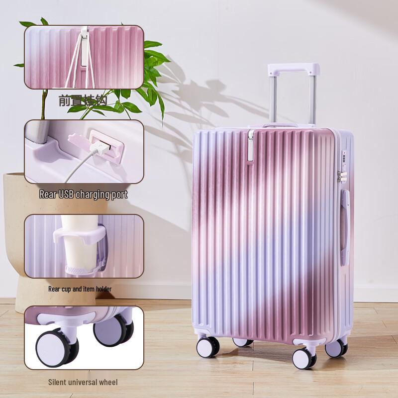 OEING Women s Rolling Luggage with USB Cup Holder 1