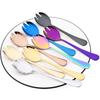 4Pcs Colorful Salad Fork Cutlery Set Dessert Fork Instant Noodle Fork Dinnerware Set Stainless Steel Tableware Kitchen Flatware