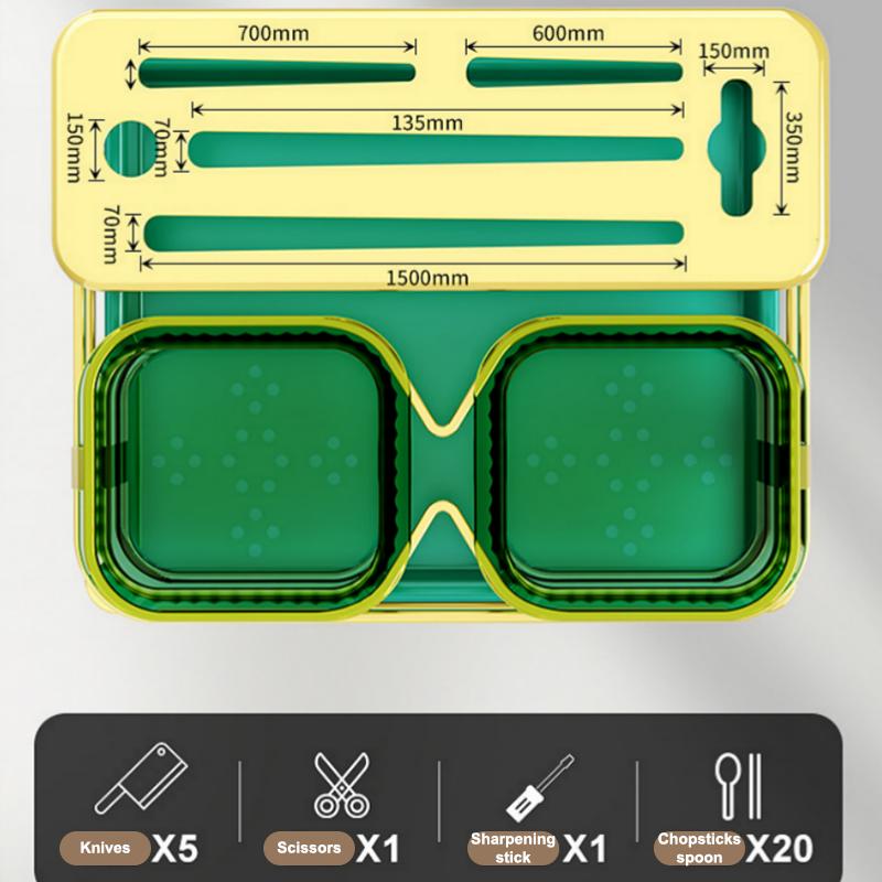 Wall Mounted Kitchen Cutlery Organizer Knife Spoon Fork Chopstick Drain Rack Drainer Utensil Kitchen Storage Punching Free