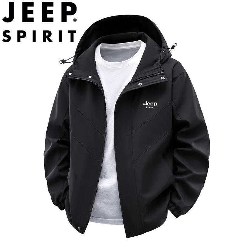 

JEEP SPIRIT Unisex Windproof Hooded Casual Jacket 3XL