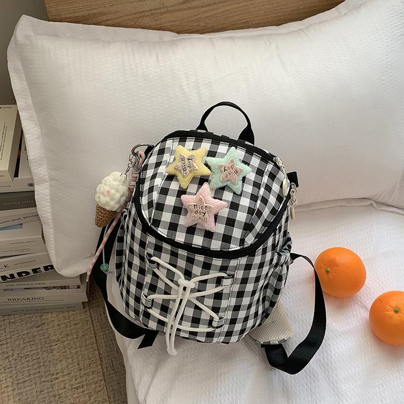 High Value, Fresh, Sweet and Cute Girl Plaid Mini Backpack, Light Travel Backpack for Junior High School Students