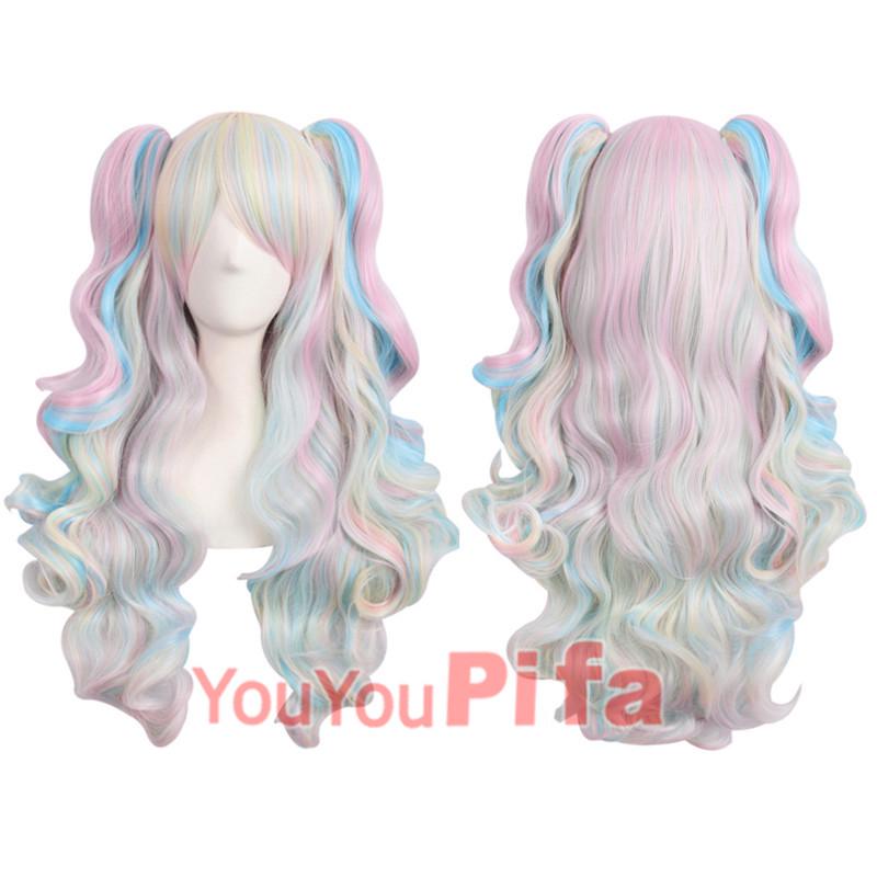 Lolita Double Ponytail Curly Cosplay Wig with Tiger Clip