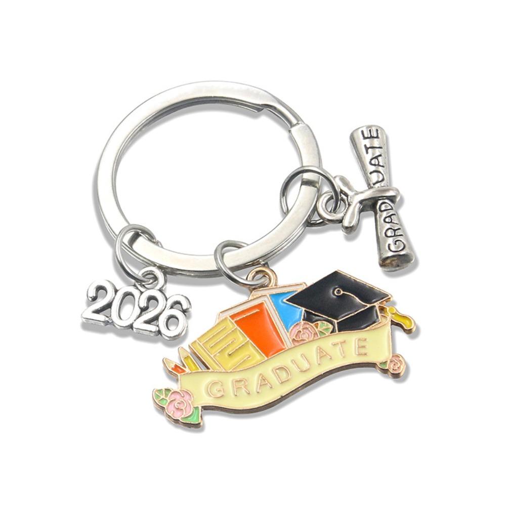 2026 Graduation Gown Cap Keychain Exquisite Versatile Graduation Cap Keychain Simple Alloy Doctoral Hat Keyring