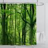 Modern 3D Printing Forest Refreshing Scenery Shower Curtain Waterproof Landscape Green Plant Mountain With Hooks Bathroom Decor