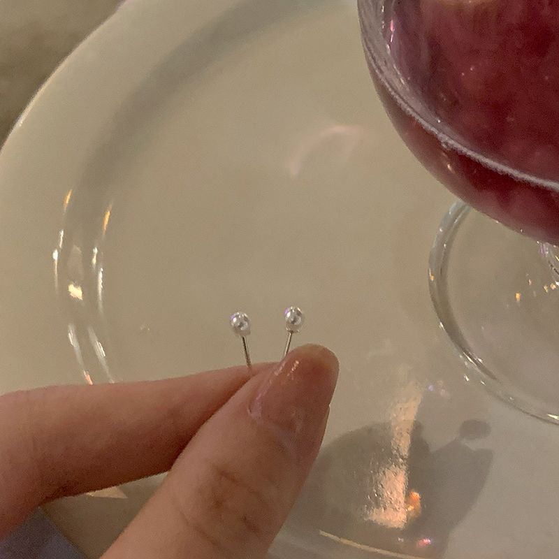 

925 Sterling Silver Women s Sleep Pearl Simplicity Small Ear Studs Pair of Pearl 925 silver stud earrings