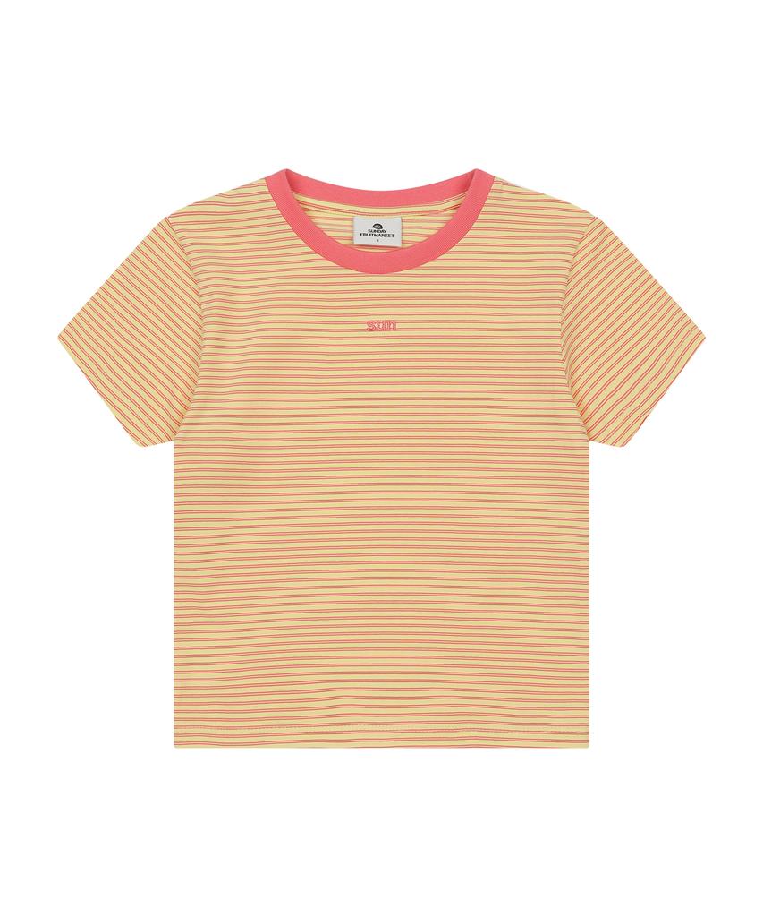 SUNDAY FRUIT MARKET W) Mini Sun Stripe Tee Lemon
