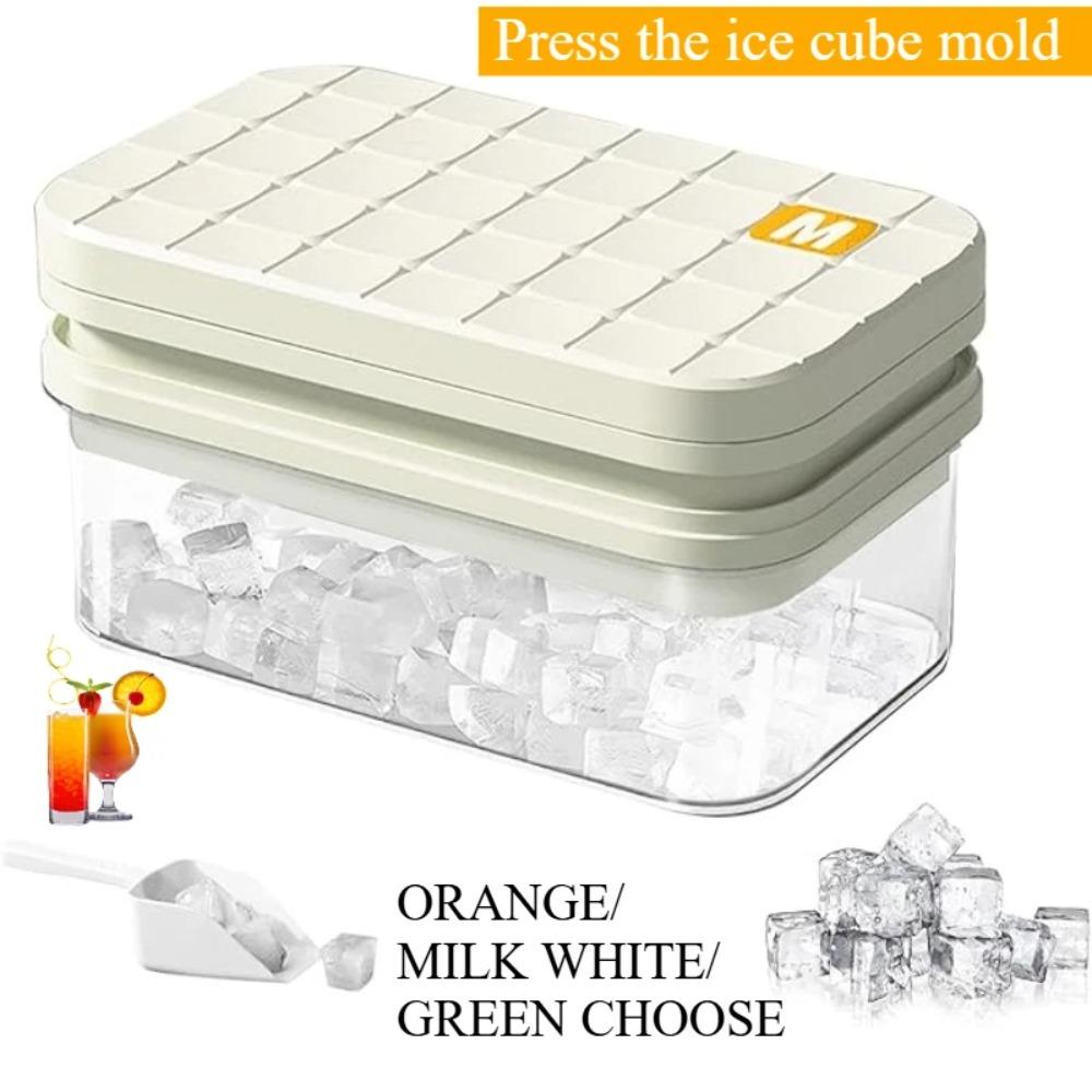28/56 Grid Large Capacity Silicone Ice Cube Tray Press-Type with Lid Mold Ice Mould Box for Bar Gadget Kitchen Accessories