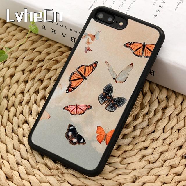 Pink Blue Colorful Butterfly Print Phone Case For iPhone 17 Air 13 12 Cover For Apple 14 15 16 Pro Max Plus