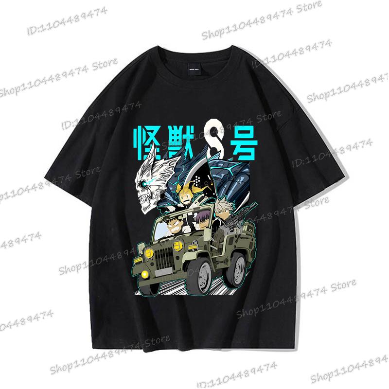Anime Kaiju No 8 Tričko Kafka Hibino Pánské Vtipné Manga Trička Volná Kulatý Výstřih Grafická Trička Y2K Komiks Kaiju No 8 Bavlněné Tričko