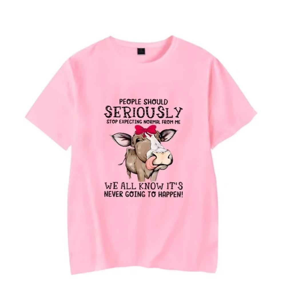 Herren T-Shirt Kuh Leute Sollten Ernsthaft Aufhören Normales Von Mir Zu Erwarten Lustiges T-Shirt Grafik-Shirts Übergroß Herren Damen T-Shirt