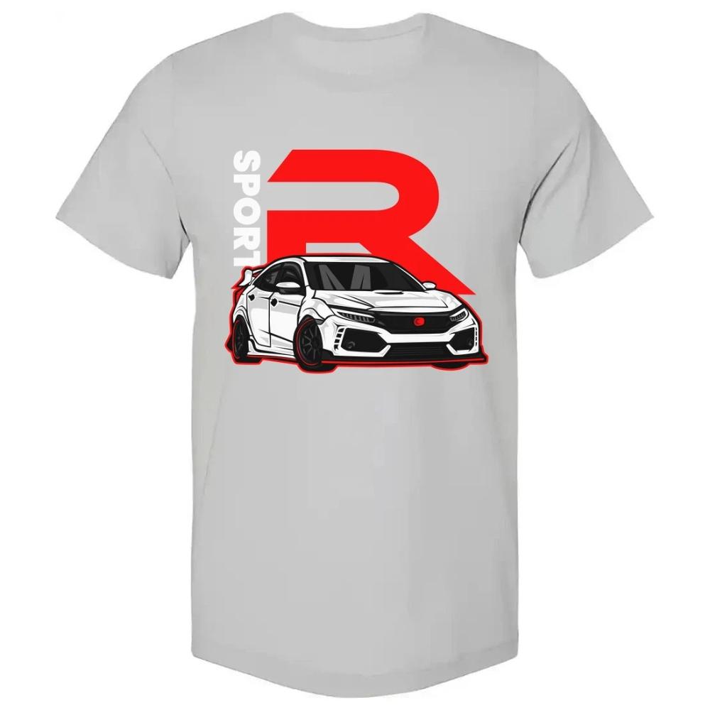 Honda Mens and Womens Tshirt Honda Civic Type R Summer Retro Motorcycle Tee Racing Shortsleeved Spring Cycling Offroad Top