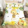 Cute Milk Cow Bedding Set King Cartoon Animal Duvet Cover Botanical Floral Comforter Cover Microfiber Farmhouse Bedspread Cover