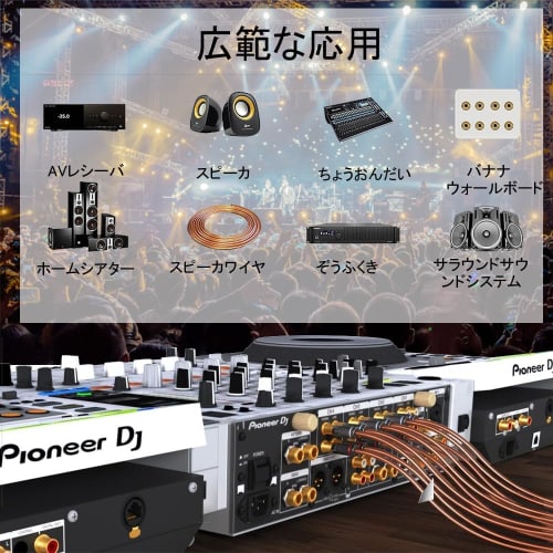 LIKENNY 24K Gold-Plated Banana Plugs, Audio, 4-Piece Set (Red + White), Compatible with 12AWG To 18AWG, Easy Installation, Double Screw Fastening, Spe