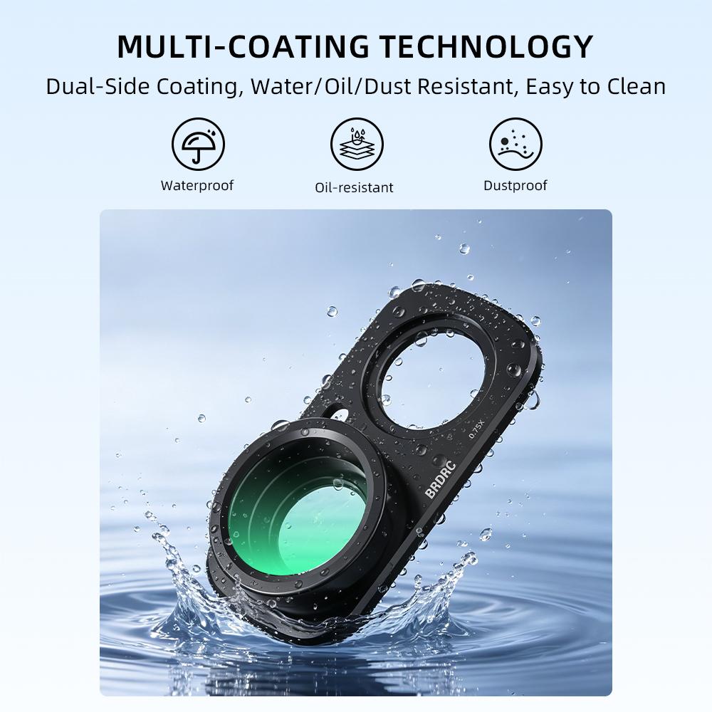0.75X Wide Angle Lens for Insta360 Luna Ultra 115 Degree HD Optical Glass Magnetic Mount Water Oil Proof Lens Accessories