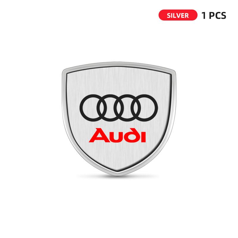 3D Metal Car Body Fender Emblem Shield Stickers Decor Auto Accessories For Audi A1 A2 A3 A4 A5 A6 A7 A8 Q1 Q2 Q3 Q4 Q5 Q6 Q7 Q8 B5 B6 B7 B8 C5