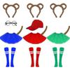 In Stock: 14-Piece Chipmunk Costume Set with Ears, Headband, Tail, Tutu, and Striped Over-the-Knee Socks